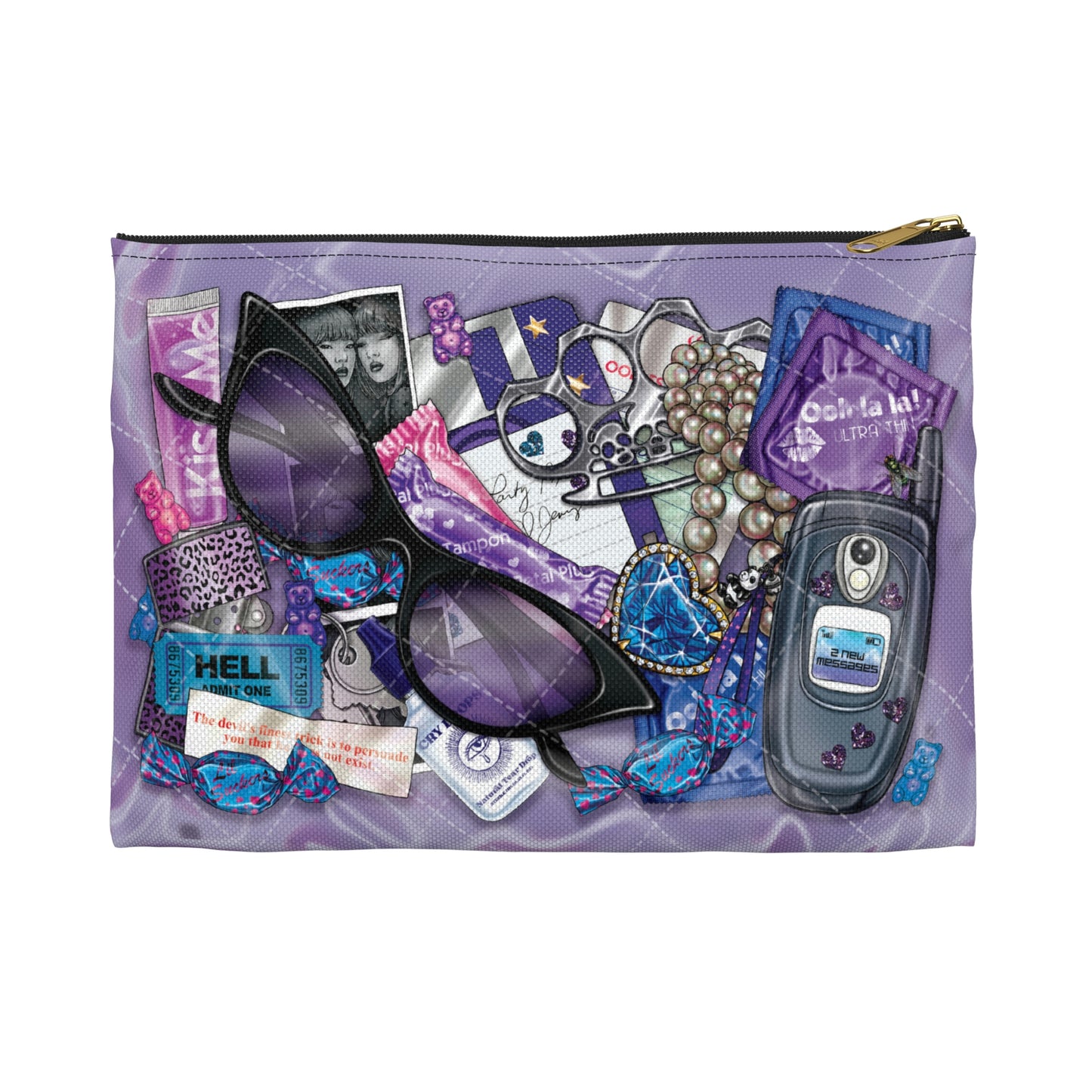 Trompe L'oeil Purple Pouch