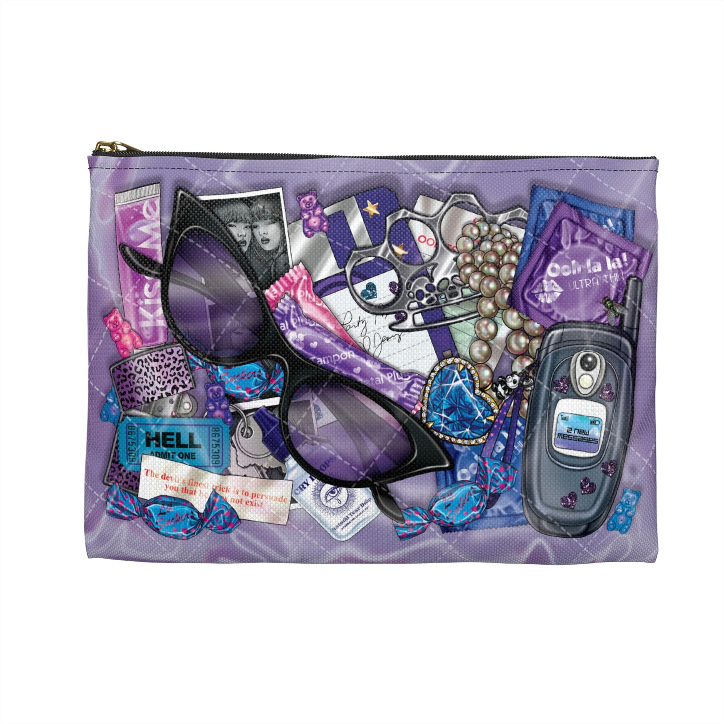Trompe L'oeil Purple Pouch