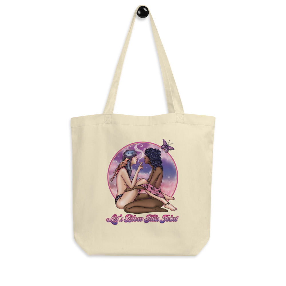 Let's Blow This Joint Pinup Tote Bag
