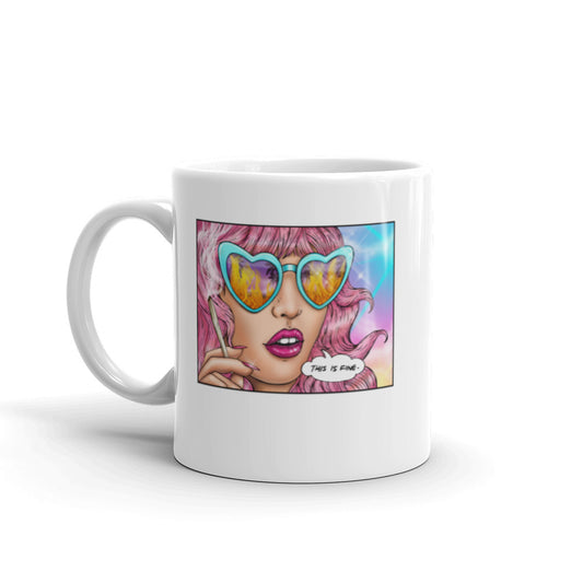 This Is Fine glossy mug