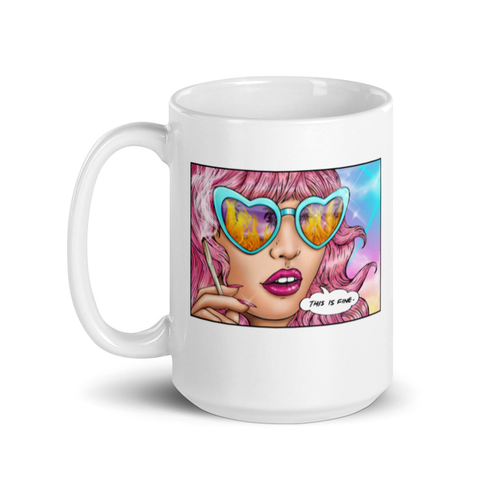 This Is Fine glossy mug