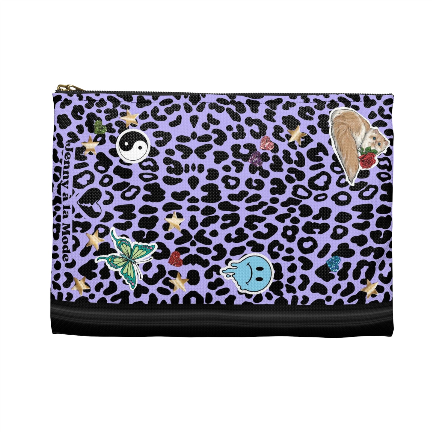 Leopard 90s Composition Book Pouch - Purple