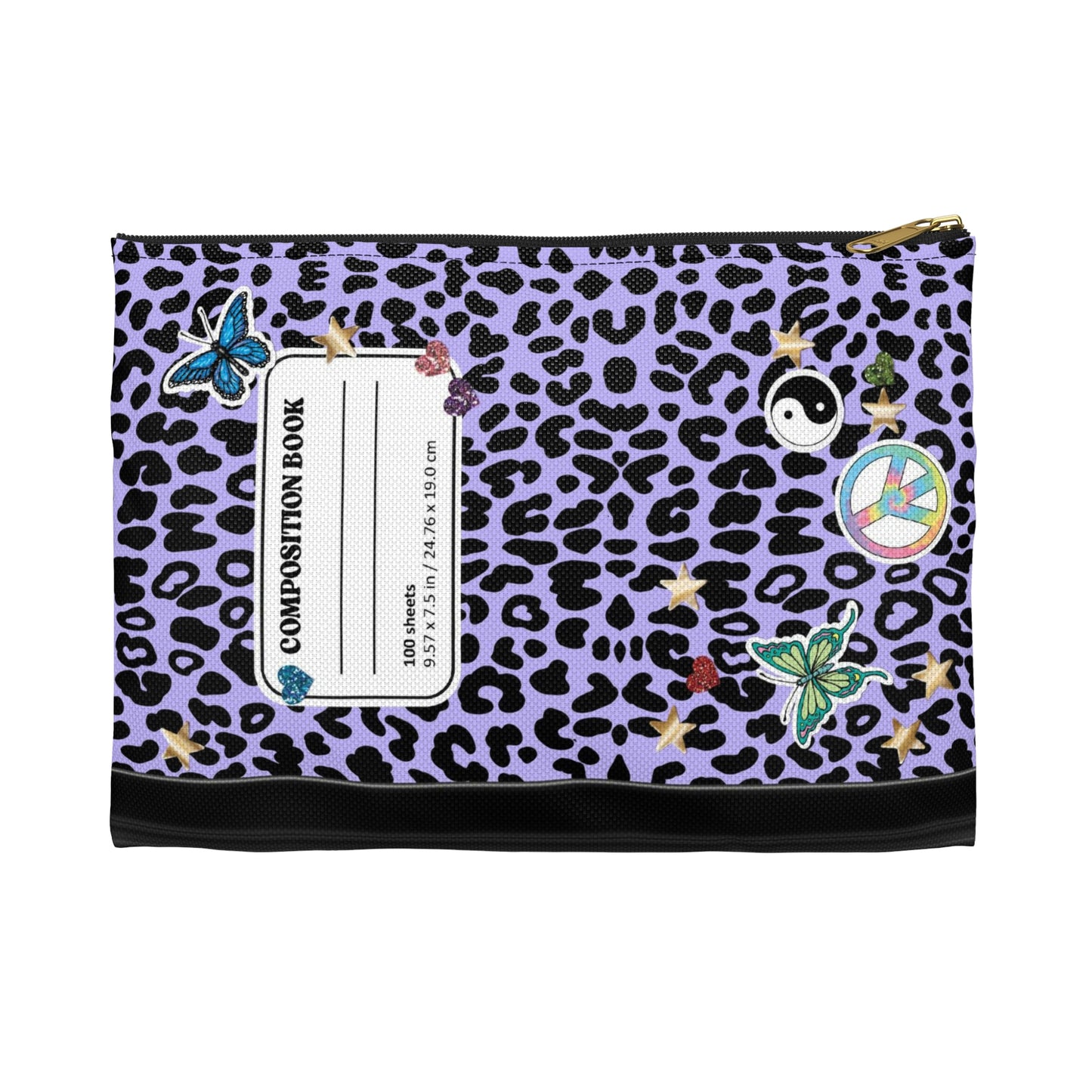 Leopard 90s Composition Book Pouch - Purple